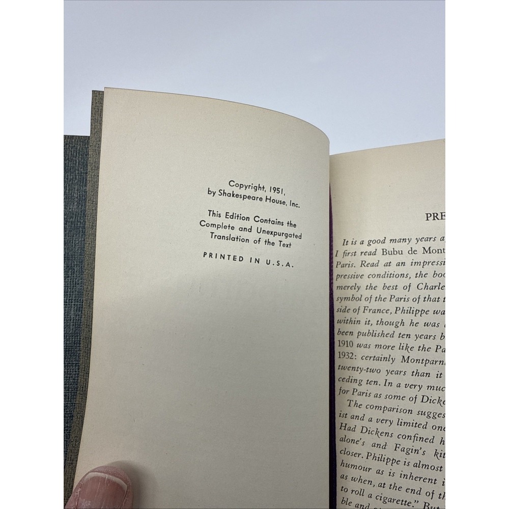 Vtg Bubu of Montparnasse By Charles-Louis Philippe 1951 Shakespeare House Marker - Picture 8 of 12